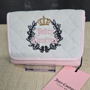 Juicy Couture Pink and White Quilted Wallet